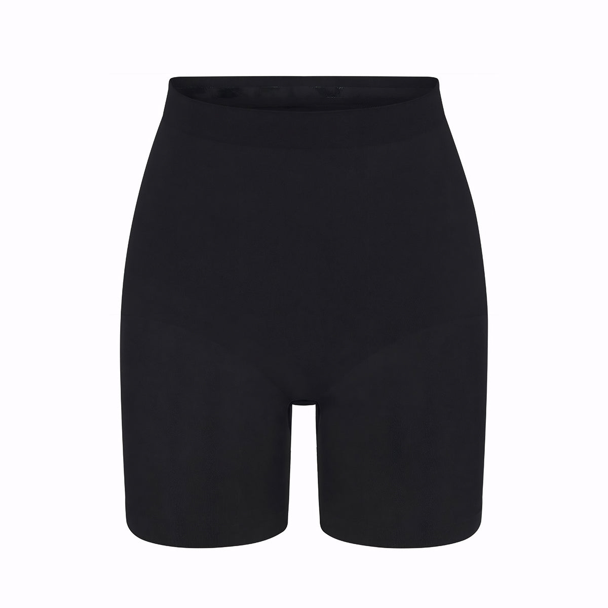Shevee high-waisted butt-lifting mid-thigh Shorts black flat lay product view
